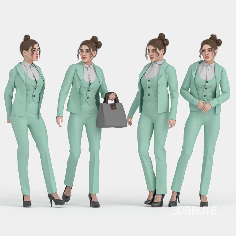 Casual Woman with Suit 04 Poses Image 2