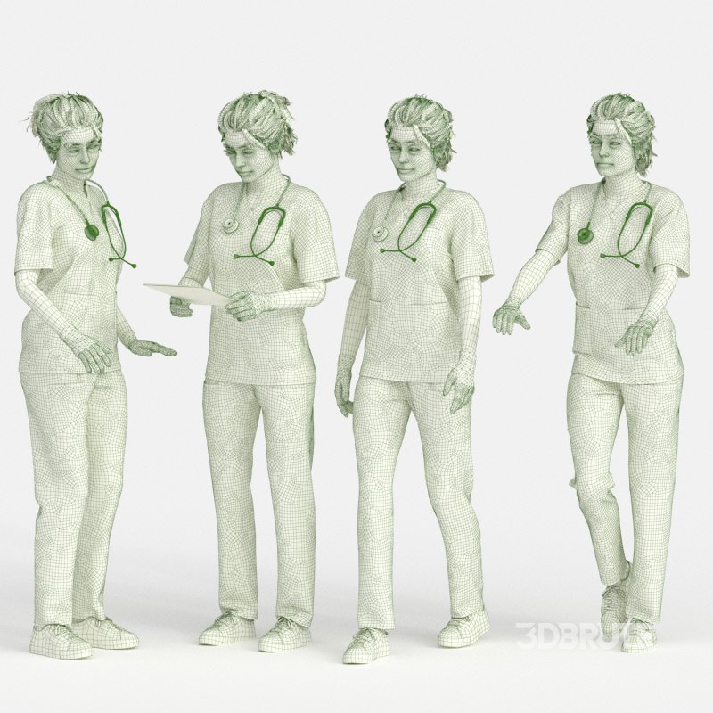 Nurse Woman in 04 Poses Image 4