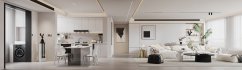 Modern living room and dining room kitchen interior scene - Thumbnail 1