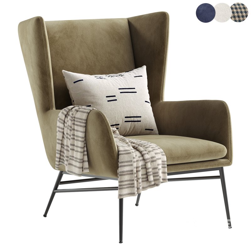Kasen Belfast Navy Lounge Chair Image 1
