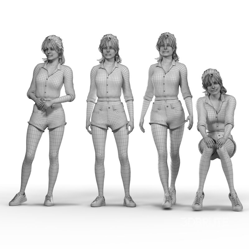 Casual Woman 4 Poses_01 Image 2