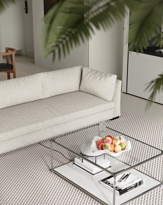 Modern living room and dining room interior scene Image 9