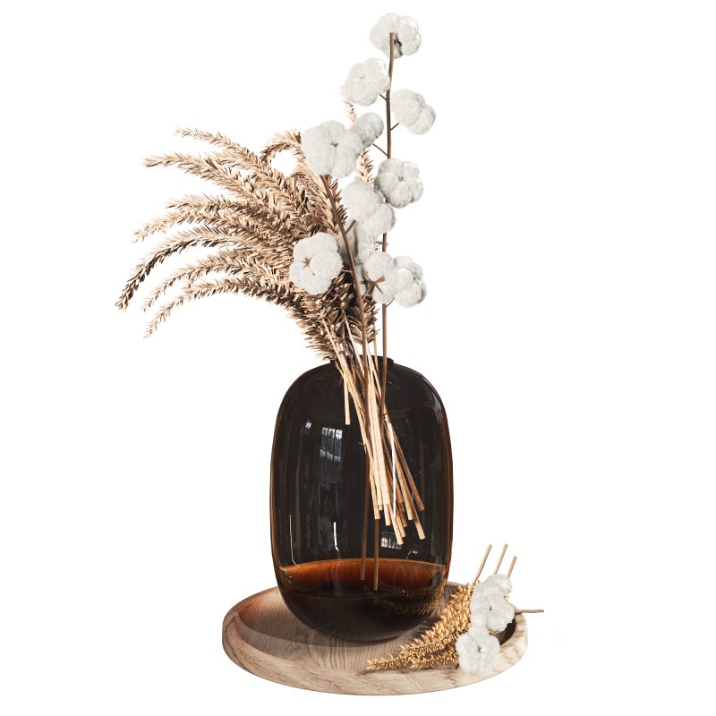Minimal Pampas Bouquet in Glass Vase Image 2