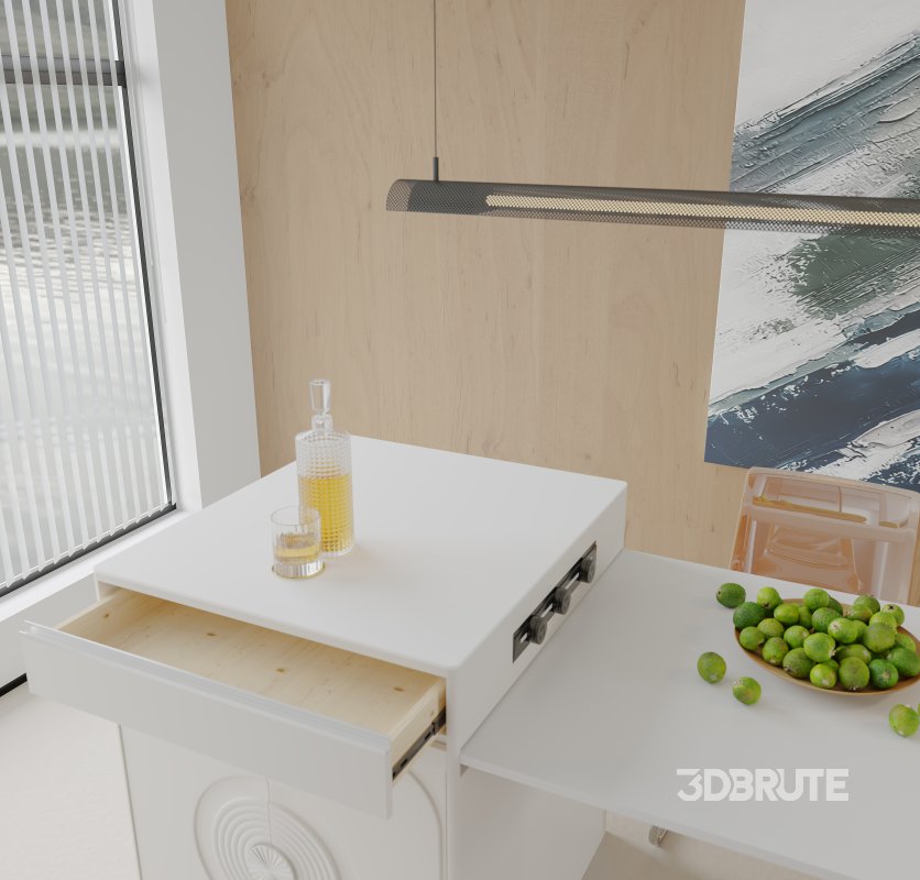 Modern living room and dining room interior scene Image 9