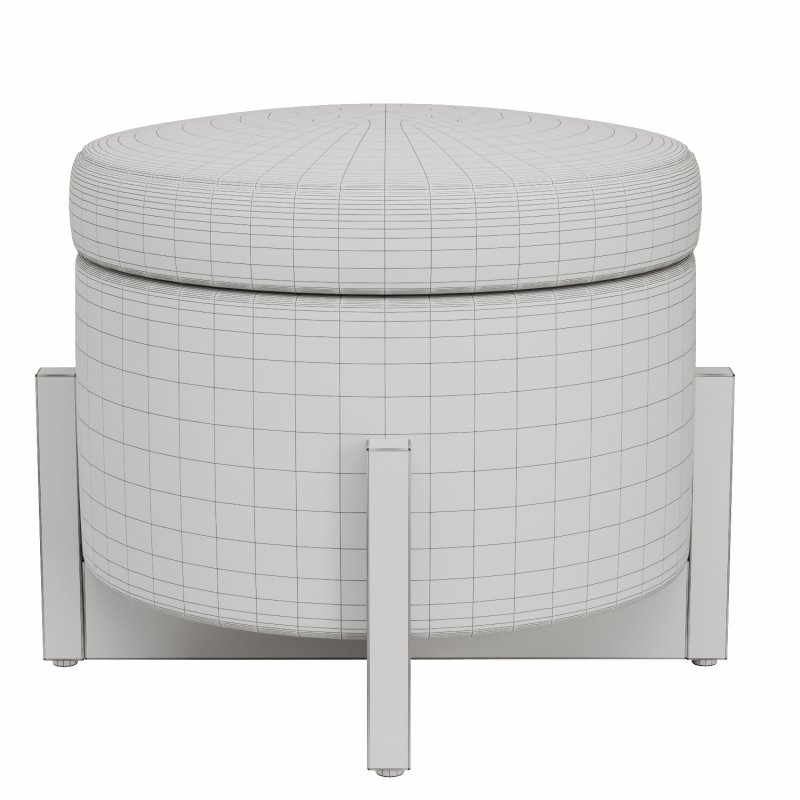 Round Storage Ottoman Image 2