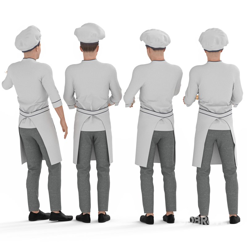 Chef Man in restaurant 04 poses Image 1