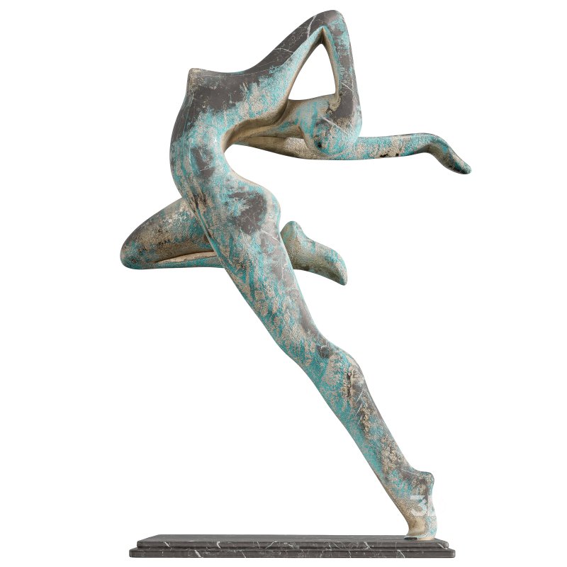 Old Yoga Woman Sculpture Image 2