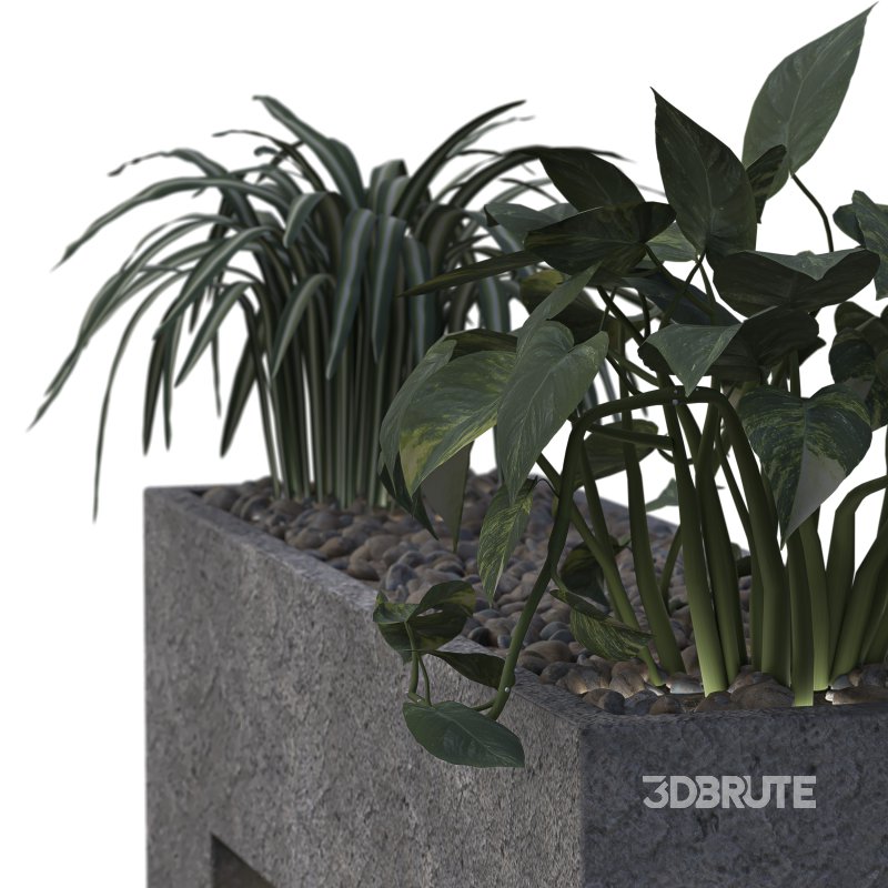 Minimalist Water Wall Fountain with Planters Image 1