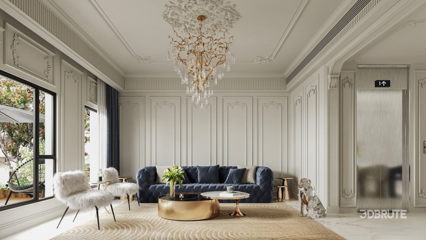 Luxurious living room and dining room Image 2