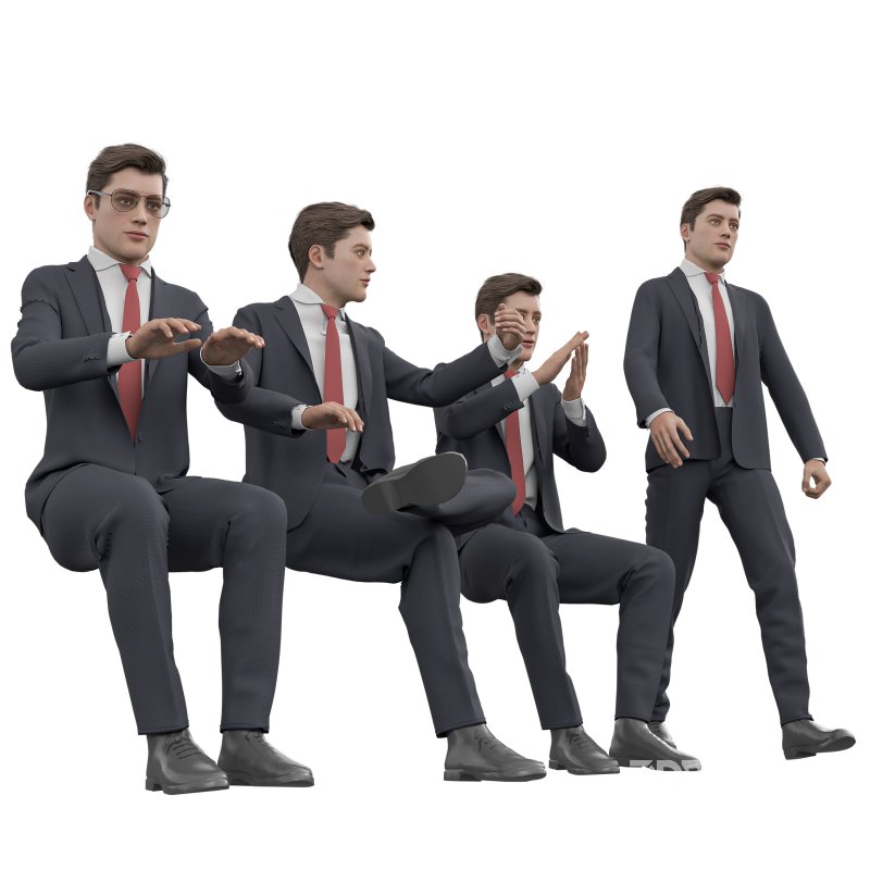 Man formal wear 4 poses Image 4