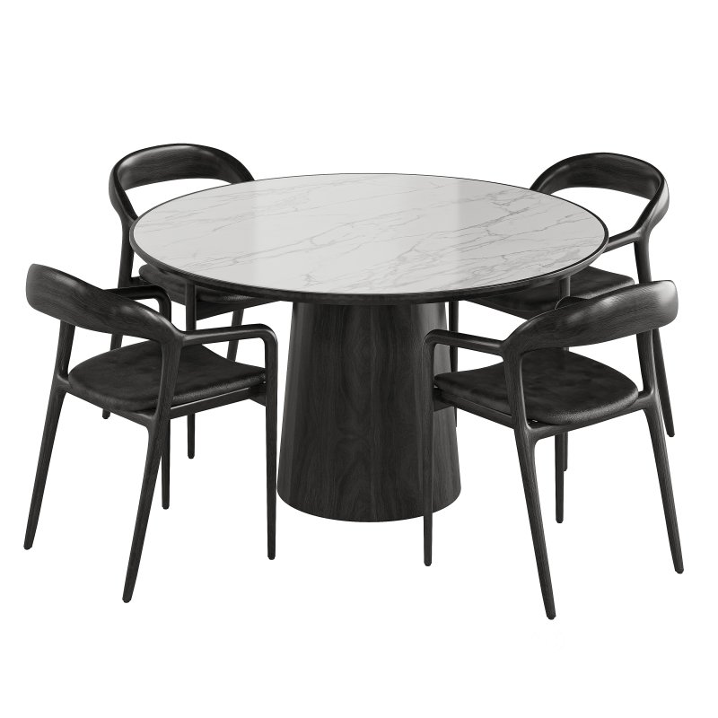 Amare Dining Armchair and Skye Round Dining Table-fourhands Image 2
