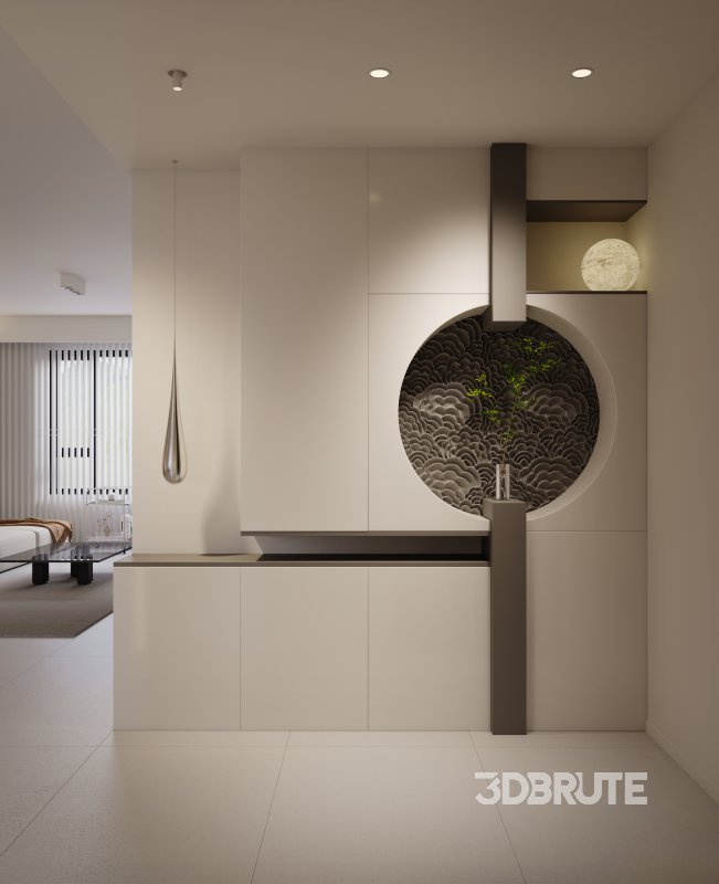 Modern living room and dining room interior scene Image 2