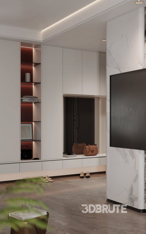 Modern living room and dining room interior scene Image 3