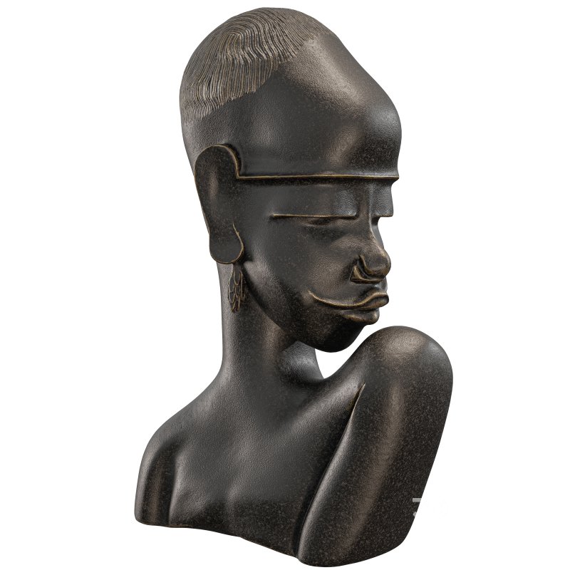 African Style Antique Bust Sculpture Image 3