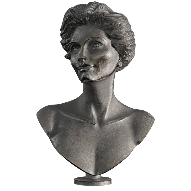 Old ancient Metal Woman Sculpture Image 4