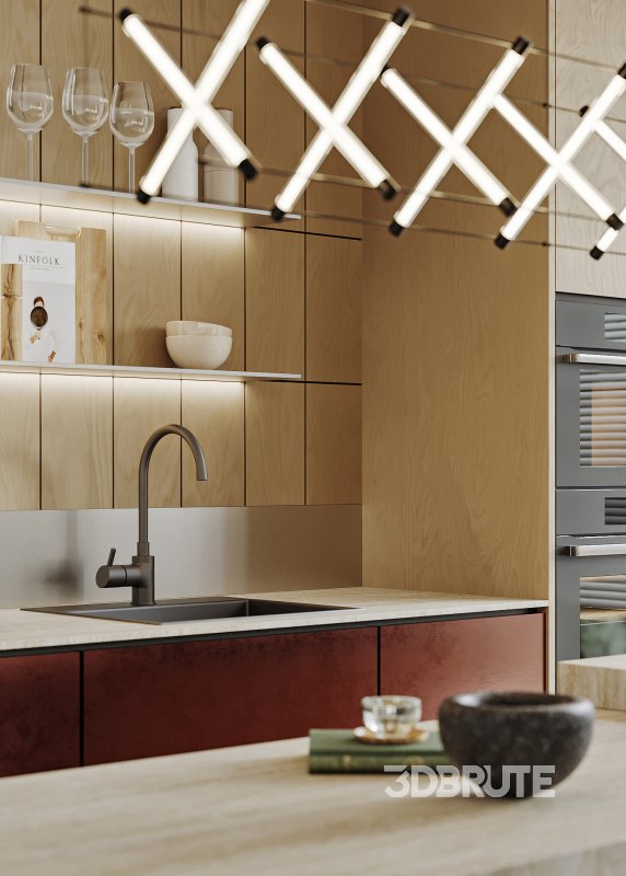 Modern living room and dining room interior scene Image 3