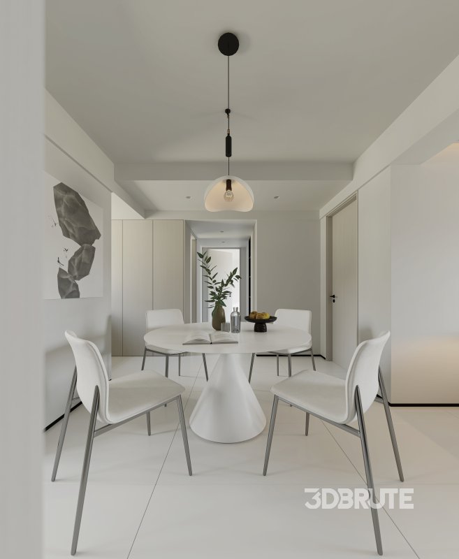 Modern living room and dining room interior scene Image 6