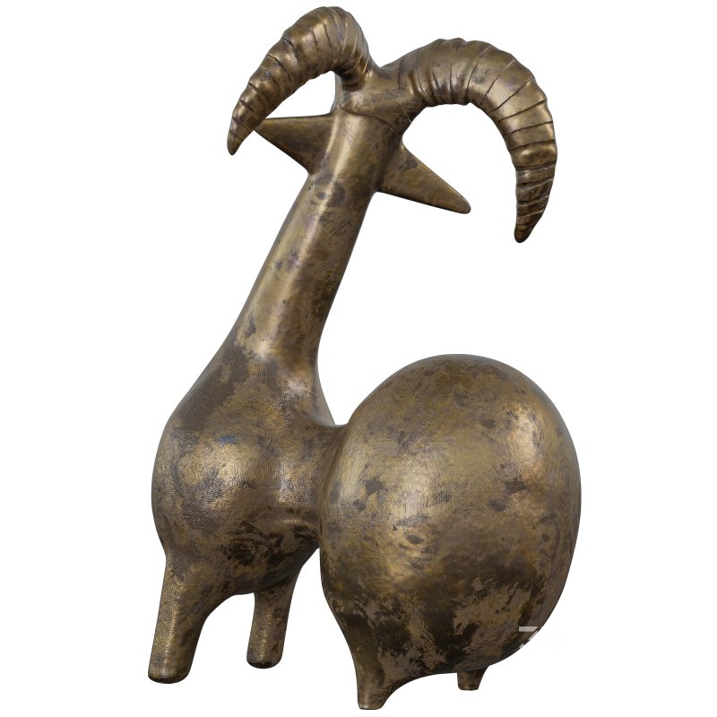 Antique Stylized goat Statue Image 5