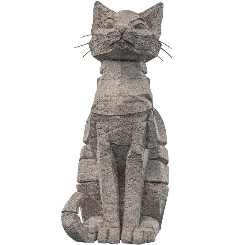 Rocky Cat Statue Image 6