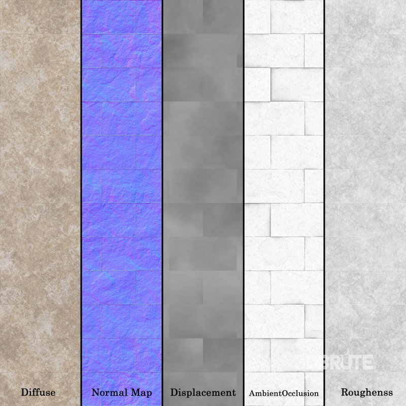 Split Face Travertine 01 (Seamless) Image 7