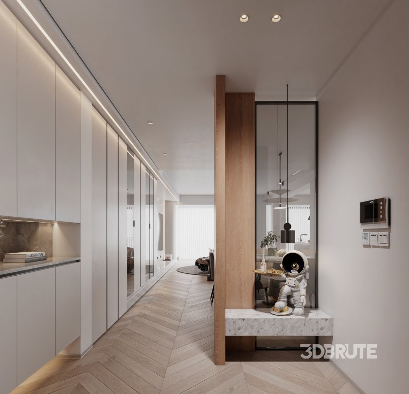 Modern living room and dining room interior scene Image 5