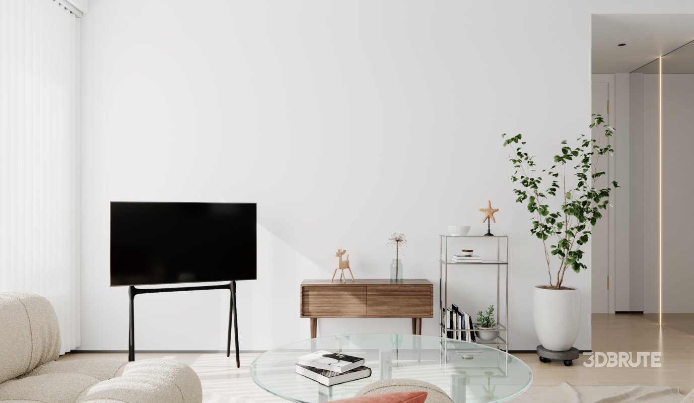 Modern living room and dining room interior scene Image 8