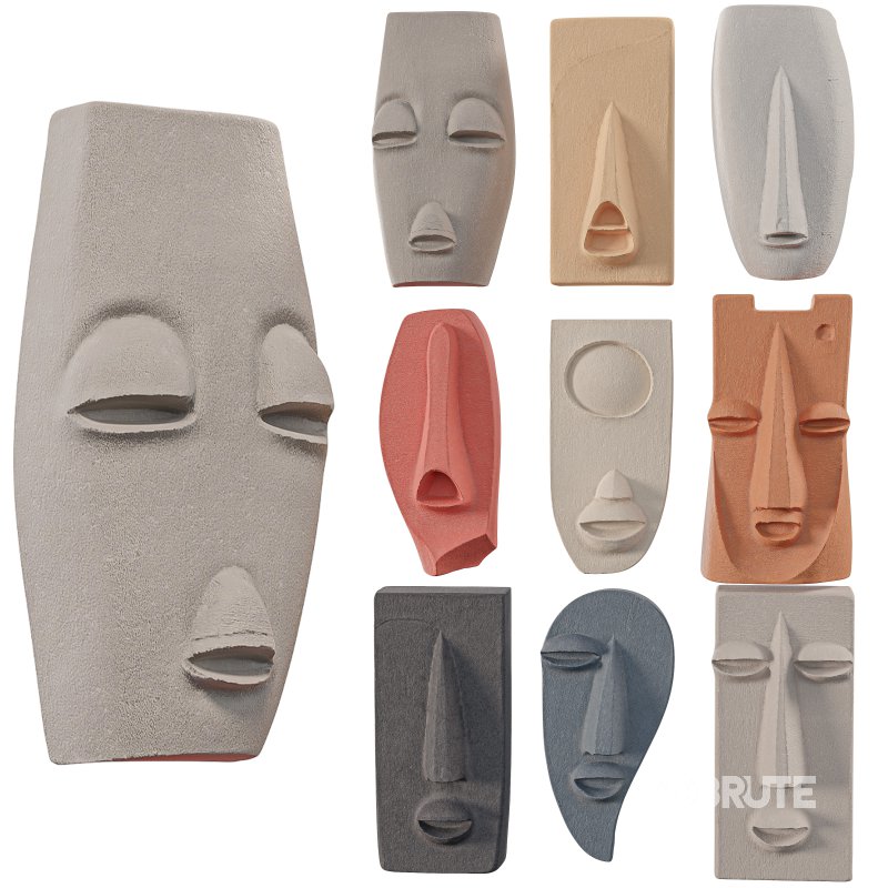 Wall Mount Abstract Tribal Mask Collection Image 5