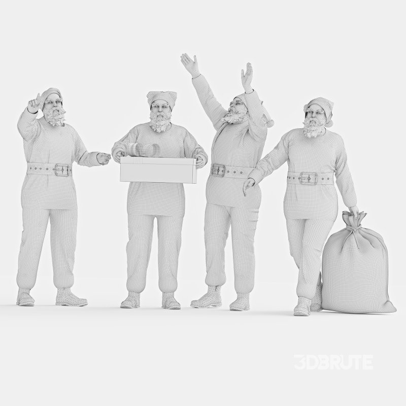 Santa Claus in 4 poses Image 4