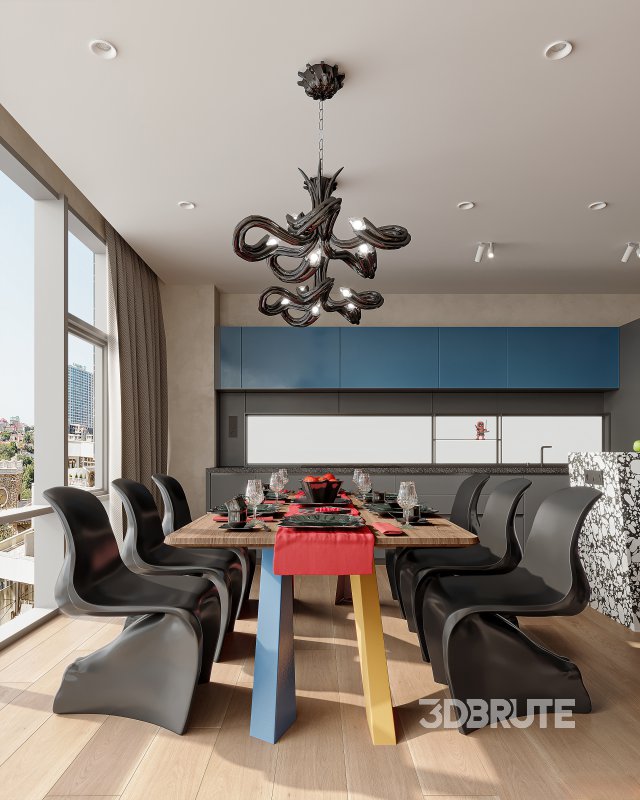 Luxurious living room and dining room Image 4