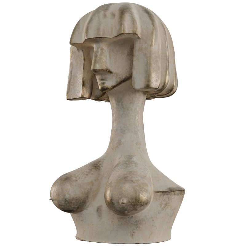 Ancient Stone Bust – Minimalist Female Figure Image 6