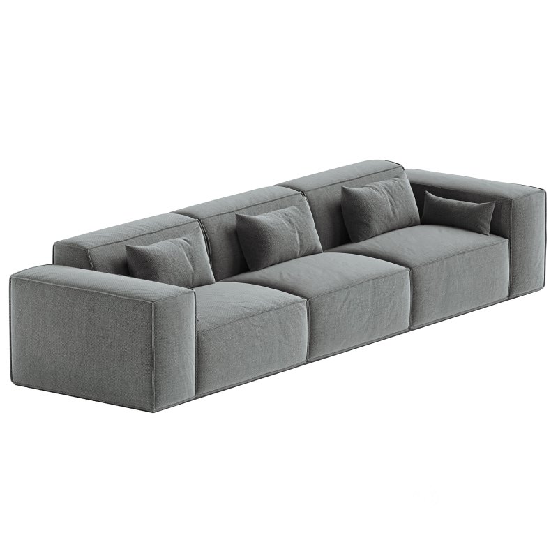 Scandinavian Slipcovered Square Arm Modular Sofa Image 4