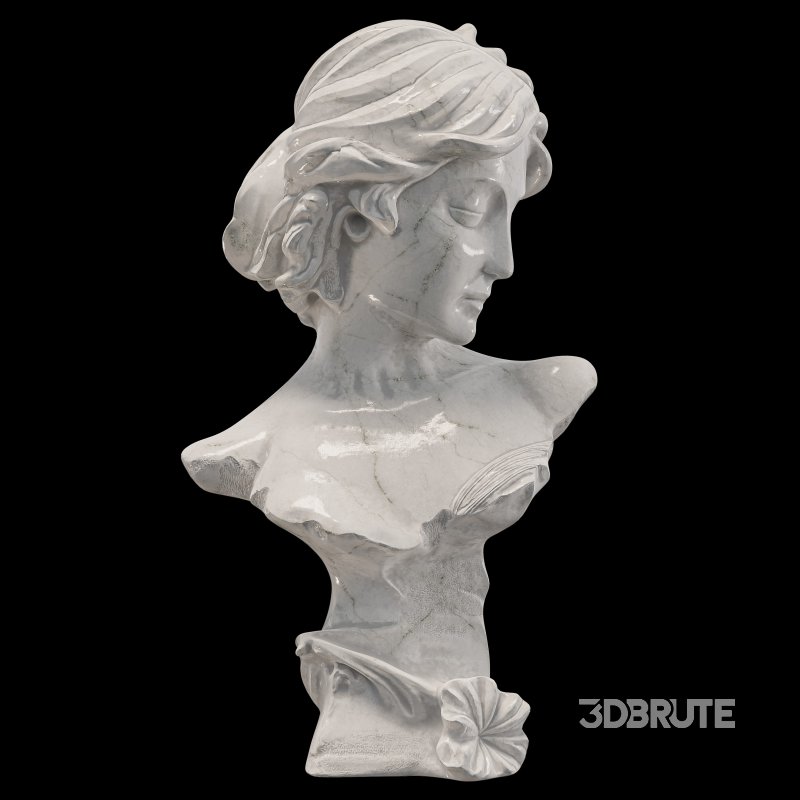 Neoclassical Woman Marble Bust Image 5