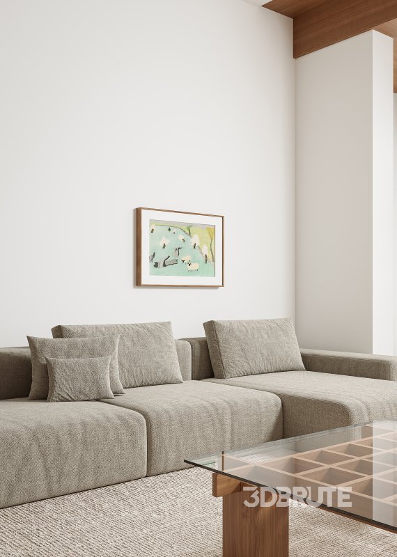 Modern living room and dining room interior scene Image 9