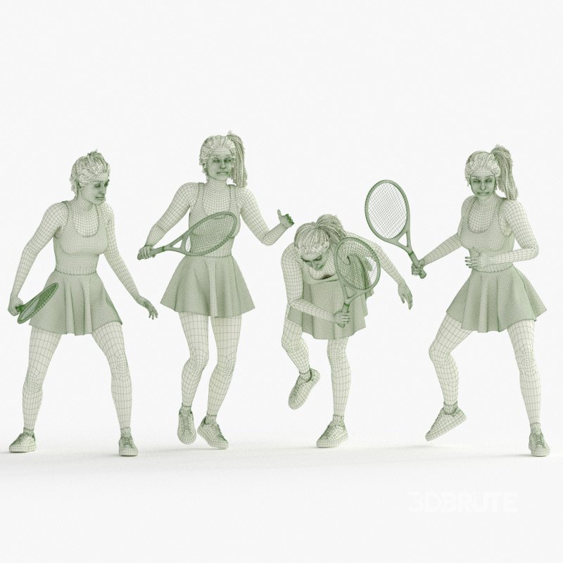 Tenniser Woman 04 poses Image 3