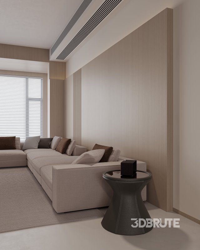 Modern living room and dining room interior scene Image 4
