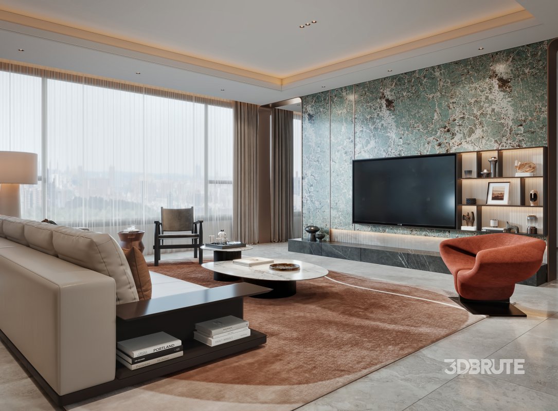 Luxurious living room and dining room Image 10