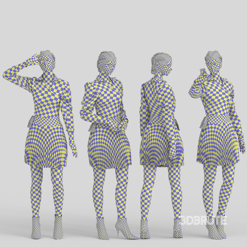 Woman With Skirt in 04 Poses Image 5