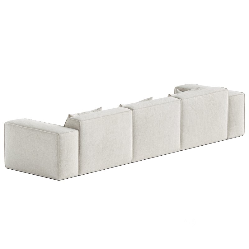 Scandinavian Slipcovered Square Arm Modular Sofa Image 3