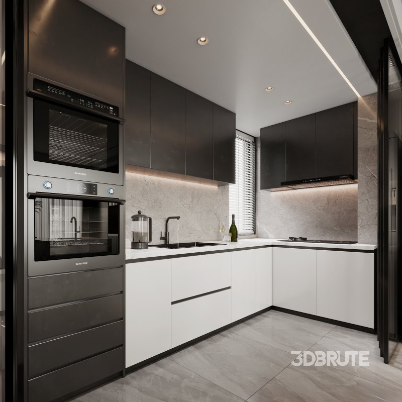 Modern living room and dining room interior scene Image 5