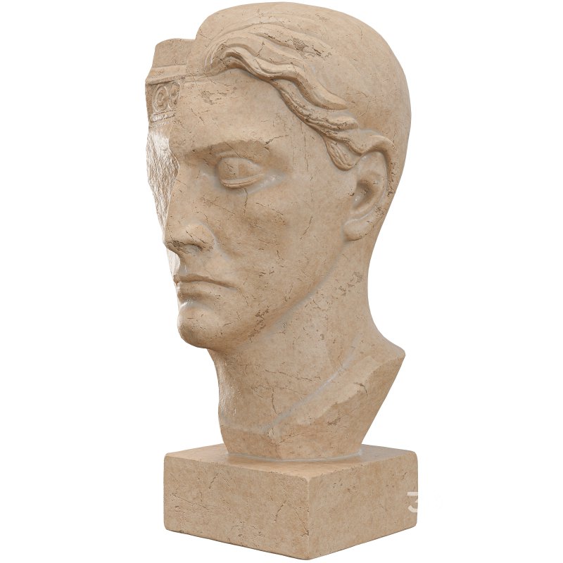 Ancient Greek Man Head Statue Image 2