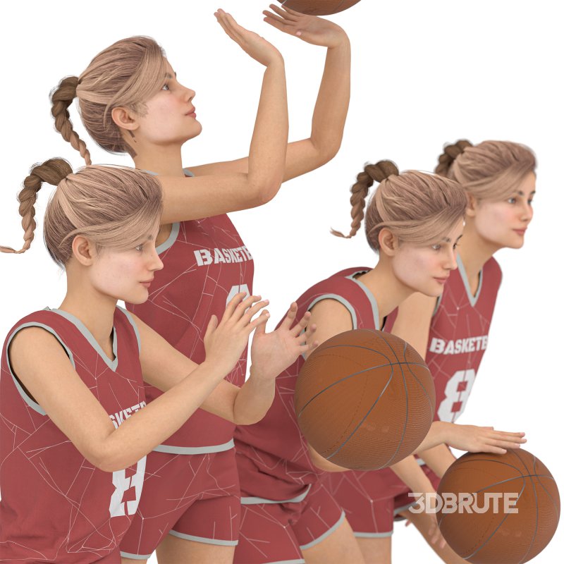 Basketball Woman in 04 poses Image 4