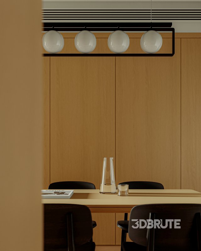 Modern living room and dining room interior scene Image 6