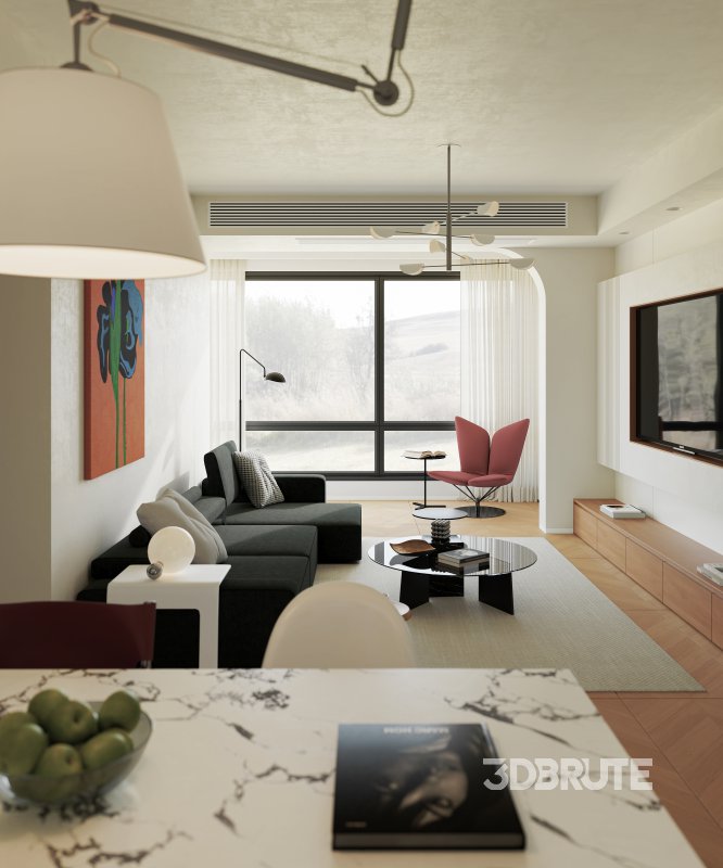 Modern living and dining room Image 1