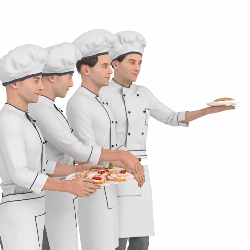 Chef Man in restaurant 04 poses Image 4