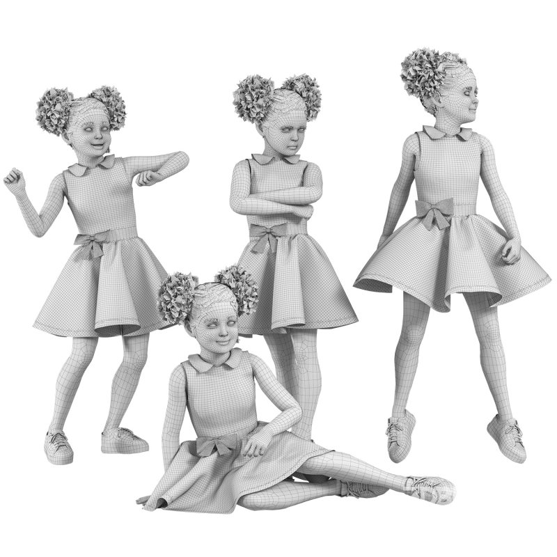 child Girl in 4 Poses Image 2