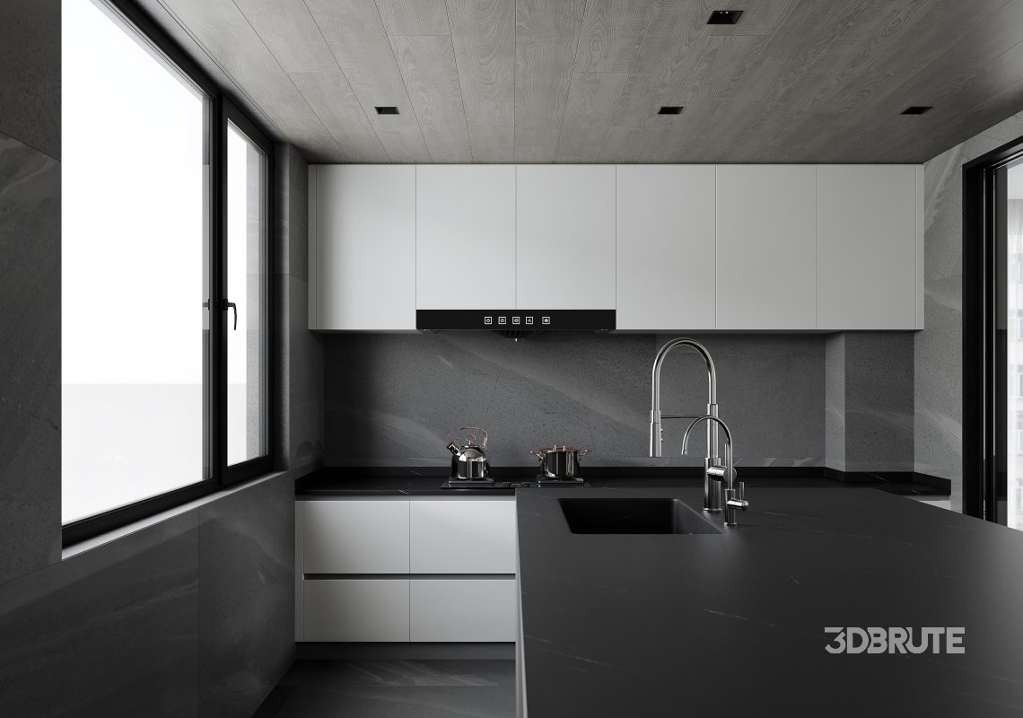 Modern living room and dining room interior scene Image 5