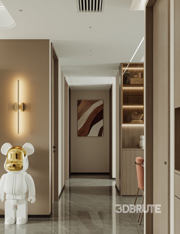 Modern living room and dining room interior scene Image 2