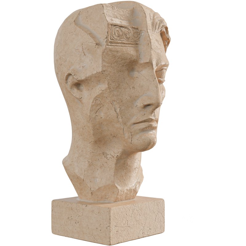 Ancient Greek Man Head Statue Image 4