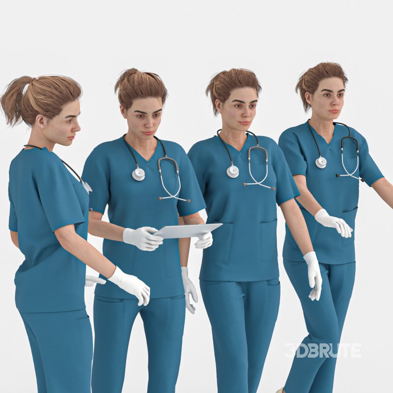 Nurse Woman in 04 Poses Image 2