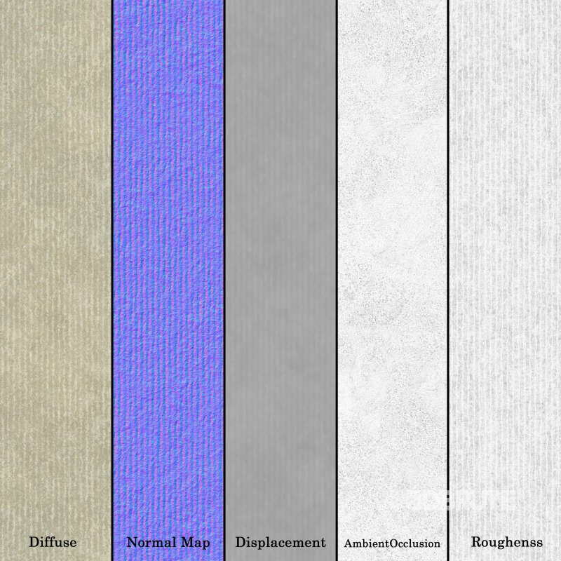 Ribbed Plaster 03 (Seamless) Image 7